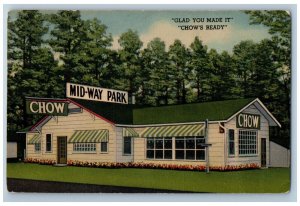 Boles Arkansas AR Postcard Midway Park Highway Glad You Made Chow's Ready 1953