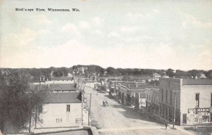 Winneconne Wisconsin Bird's Eye View OF Town, Sky Tinted, Vintage PC U18018