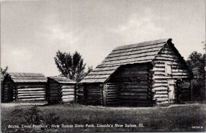 Barn, Trent Brothers Cabin, New Salem State Park IL Vintage Postcard U42
