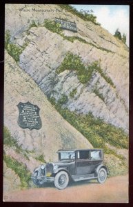 h2915 - QUEBEC Postcard 1910s Spot Where General Montgomery Fell. Old Car