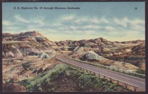 US Highway No 10 Through Montana Badlands