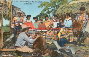Native American Seminole Indians Fur Trading in Everglades Florida