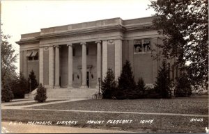 Iowa Mount Pleasant P E O Memorial Library Real Photo