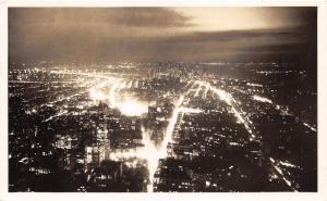New York City~Aerial View from Empire State Building @ Night~1949 RPPC