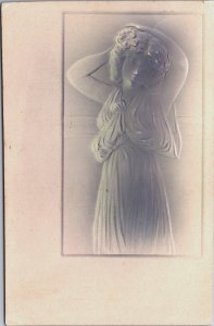 Embossed Art Nouveau Lady Vintage Postcard C084