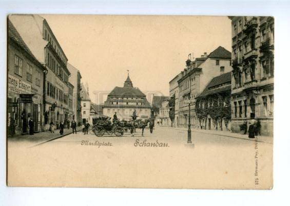 3171982 GERMANY SCHANDAU marketplace carriage Vintage postcard
