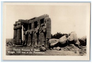 c1920's Ramesseum Temple Of Ramses II Thebes Luxor Egypt RPPC Unposted Postcard