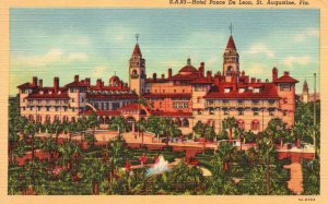 St. Augustine FL-Florida, Hotel Ponce De Leon Building, Vintage Postcard