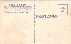 Houston, Texas - Dine at Christie's for fresh Seafood - c1940