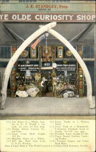 Seattle WA Ye Olde Curiosity Shop List of Items c1900-20s Vintage Postcard