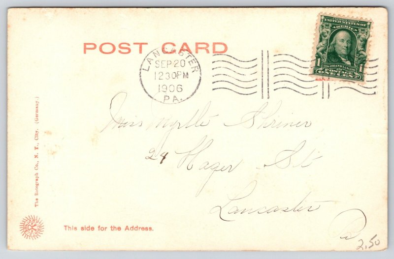 Lancaster Pennsylvania~Franklin Marshall College~Main Bldg~Gothic~1906 Postcard