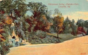 LOUISVILLE KY~CHRISTENSEN SPRING IN CHEROKEE PARK~1910S POSTCARD SPELLING ERROR