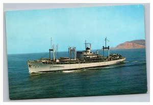 Vintage 1960's Military Postcard USS Klondike Repair Ship in the Pacific