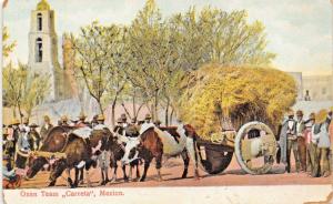 MEXICO-LOADED OXEN TEAM-CARRETA-HENRY S BEACH POSTCARD 1910s