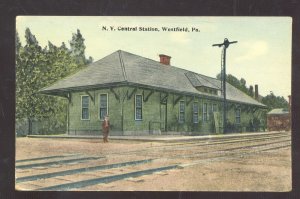 WESTFIELD PENNSYLVANIA NEW YORK CENTRAL RAILROAD DEPOT VINTAGE OPSTCARD