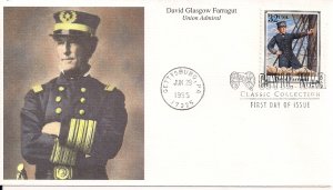 Union Admiral David Glasgow Farragut, FDC Gettysburg Cancel 1995 Civil War Navy