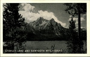 Stanley Lake and Sawtooth Mountains Idaho ID UNP Graycraft Postcard B1