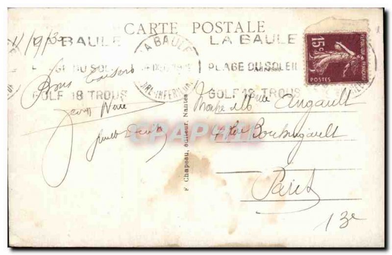 Old Postcard The Sea Baule embankment and beach