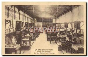 Old Postcard The Radio engineering plants Suresnes A pumping workshops