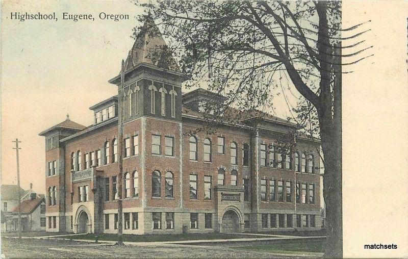 1908 High School Eugene Oregon Gilbert Art Studio postcard 4628