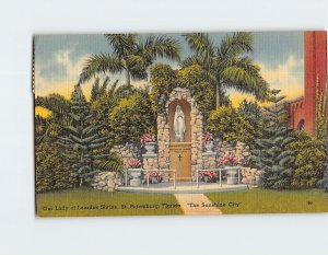 Postcard Our Lady of Lourdes Shrine The Sunshine City St. Petersburg Florida USA