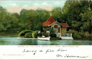 Druid Hill Park Lake Baltimore Maryland Postcard Posted 1906