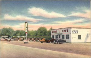 East Evanston Wyoming WY Motel Restaurant c1940s Linen Postcard