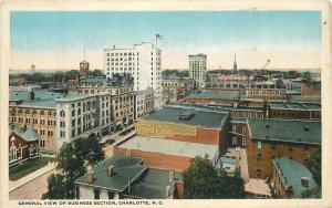 North Carolina Charlotte General View Business Teich Postcard 22-7421