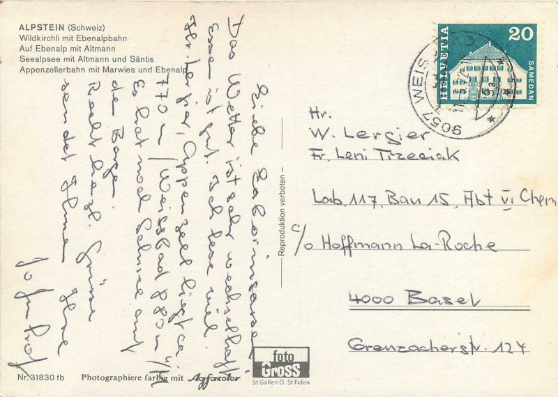 Switzerland Alpstein mountain landscape train ethnic customs Postcard