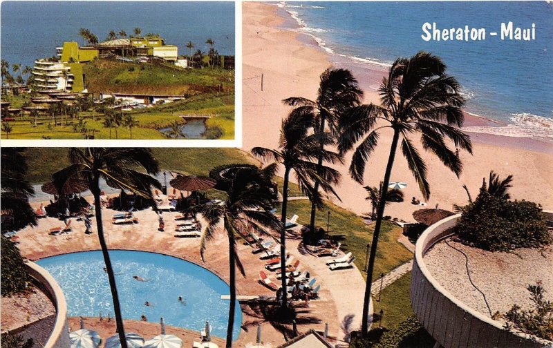 Maui Hawaii 1960s Postcard Maui-Sheraton Hotel