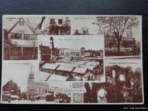 Leicester 5 Image Multi View - shows Old Town Hall, Clock Tower, Market - Old PC