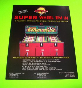 SUPER WHEEL EM IN ORIGINAL NOS REDEMPTION ARCADE GAME MACHINE FLYER