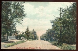 h1959 - MONCTON NB Postcard 1910 Highfield Street