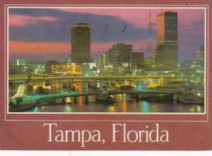 Florida Tampa Skyline At Sunset 1985