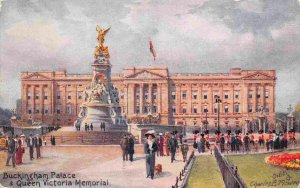 Buckingham Palace Queen Victoria Memorial London England UK Flower Tuck postcard