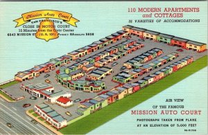 San Francisco, CA California  MISSION AUTO COURT MOTEL  Roadside LINEN  Postcard