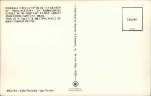 Provincetown Massachusetts MA Cape Cod Sidewalk Caf� Bicycle Vintage Postcard