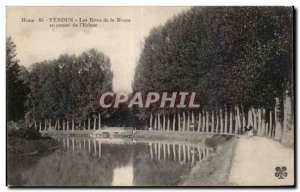 Old Postcard Verdun The Banks of the Meuse upstream of Lock
