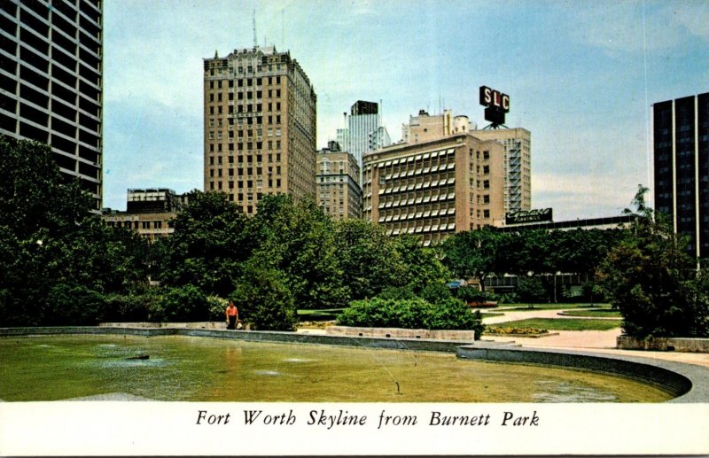 Texas Fort Worth Downtown Skyline From Burnett Park