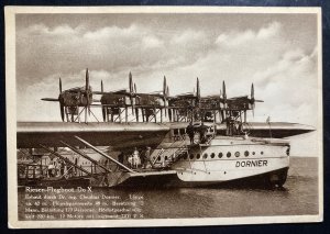 Mint Dornier DOX Giant Seaplane RPPC Postcard 170 Passengers 