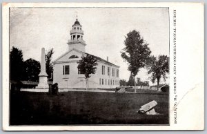 Vtg Hollis New Hampshire NH Common & Congregational Church 1900s View Postcard
