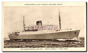Postcard Old Ship Ship The Union-Castle Line SS Kenya Castle South and East A...