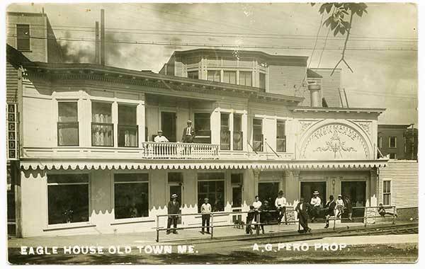 Old Town ME Eagle House Arcade Rare RPPC Real Photo Postcard