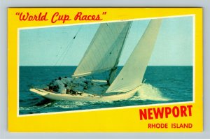 Newport RI-Rhode Island, World Cup Races Chrome c1974 Postcard 
