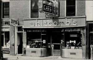 Belfast ME Maine Great Storefront Whitcomb's Caf Real Photo Postcard