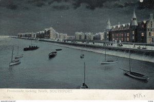 SOUTHPORT, UK, 1900-10s ; Promenade Looking North at night
