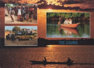 The Gambia West Africa Safari Truck Canoe Sailing Postcard