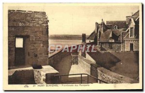 Old Postcard Mont St Michel Promenade Des Remparts