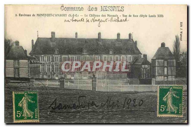 Old Postcard Common Mesnuls surroundings Montfort l'Amaury Le Chateau des Mes...