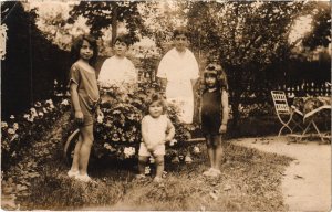 CPA DEAUVILLE Children in the Garden - Photo Postcard (1258360)